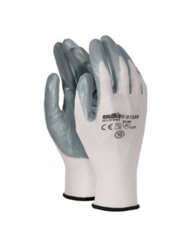 Guanti lavoro Issaline 07286 080 8 Nitrile Bianco e Grigio