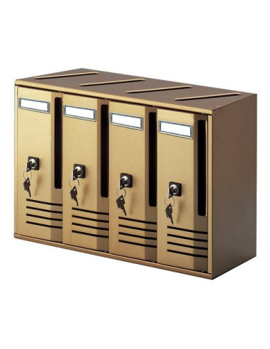 Cassetta posta condominiale Alubox 20C4 BR CUBO 4 Cassette Bronzo