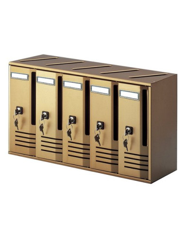 Cassetta posta condominiale Alubox 20C5 BR CUBO 5 Cassette Bronzo