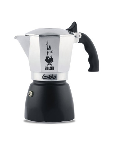 Caffettiera Bialetti 0007314 BRIKKA Cromo satinato e Nero