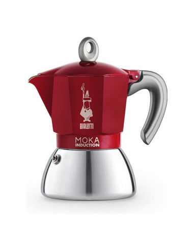 Caffettiera Bialetti 0006946 NP MOKA INDUCTION Cromo e Rosso