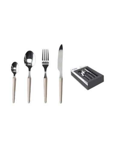 Set posate tavola Tognana R7799242790 ZEN Crema e Acciaio