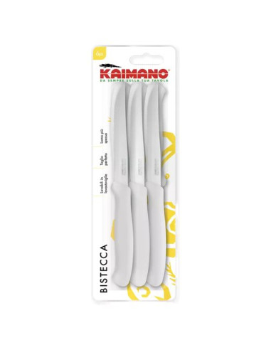 Set coltelli bistecca Kaimano 1023384 ITALICUS Lama denti fini Bianco