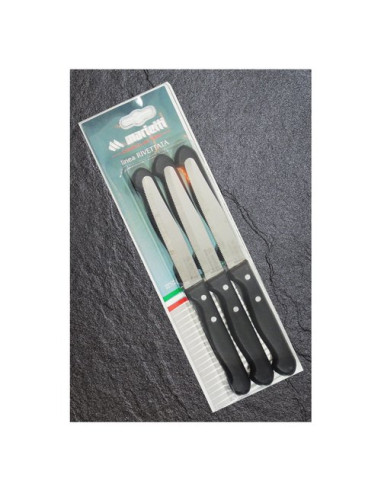 Set coltelli Marietti 1860 24RBV6N RIVETTATA Lama dentata Nero