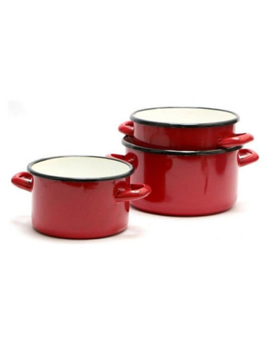 Batteria pentole Kaufgut 012134 Casseruole assortite Rosso