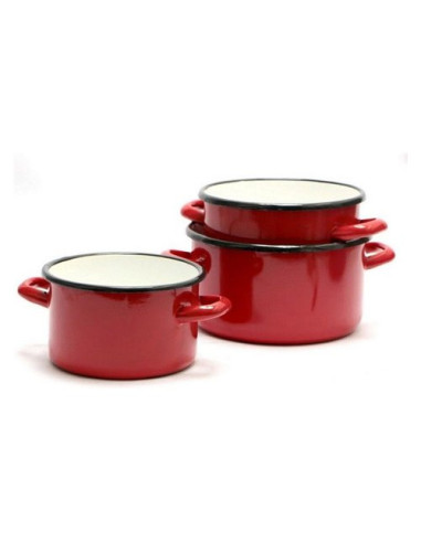 Batteria pentole Kaufgut 012135 Casseruole assortite Rosso