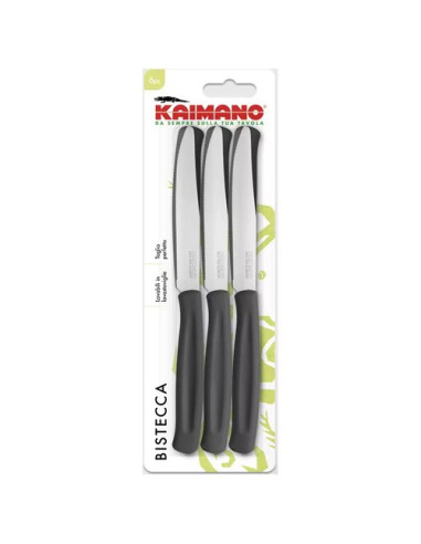 Set coltelli bistecca Kaimano 1023407 DINAMIK Lama denti fini Nero