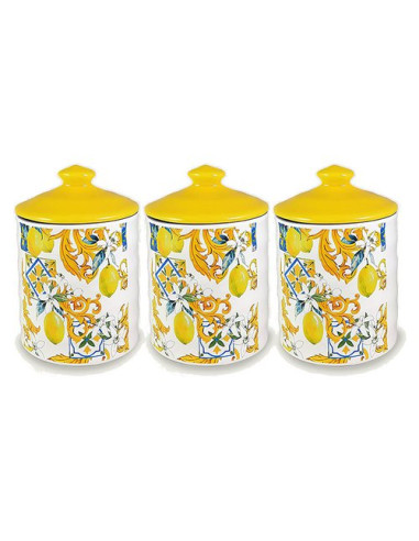 Set barattoli Ar.Ca. 56901 LEMON Giallo e Bianco