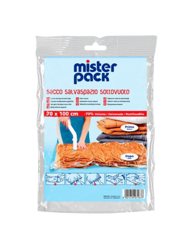 Sacco salvaspazio Cuki Cofresco 913095 MISTER PACK Sottovuoto  Traspar