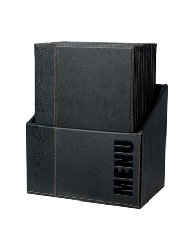 Porta menù Vermes MC BOX TRA4 BL SECURIT Box 20 pezzi A4 Trendy Nero