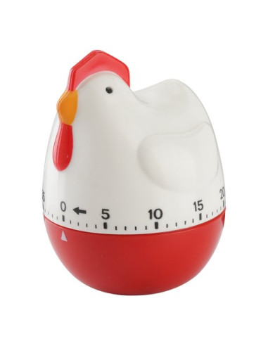 Timer cucina Kaufgut 043927 EVA Gallo 60 minuti Bianco e Rosso