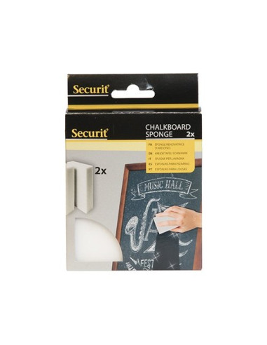 Cancellino lavagna Vermes SPONGE 2 SECURIT Set 2 spugne Bianco