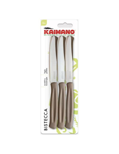 Set coltelli bistecca Kaimano 1023406 DINAMIK Lama denti fini Marrone