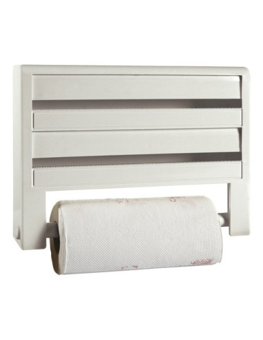 Porta rotolo cucina Cosmoplast 909 da parete triplo con carta Bianco