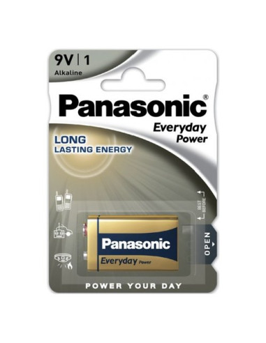 Batteria Transistor 9V Panasonic 6LR61EPS 1BP EVERYDAY POWER