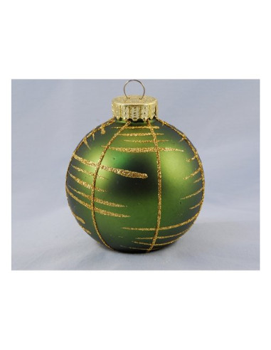 Pallina albero Santa Claus TE191532 Sfera Quadranti Verde Oro Assortit