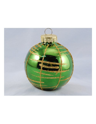 Pallina albero Santa Claus TE191839 Sfera Quadranti Verde Oro Assortit