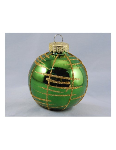 Pallina albero Santa Claus TE192195 Sfera Quadranti Verde Oro Assortit