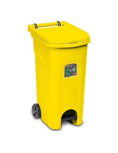 Bidone carellato Stefanplast 25605 URBAN ECO SYSTEM Con Pedale Giallo