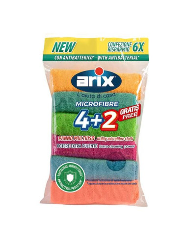 Panno microfibra Arix 28609 Multiuso 4+2 Colori assortiti