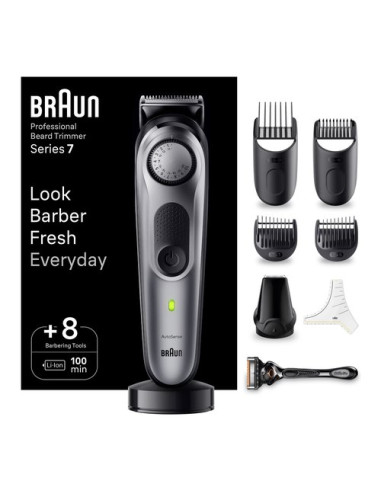 Regolabarba Braun BT7420 SERIES 7 Beardtrimmer AutoSense Grigio sidera