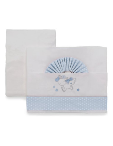 Set lenzuola culla Italbaby 015 3010 502 UNICORN 3 pezzi Azzurro