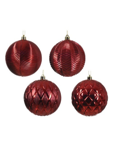 Pallina albero Kaemingk 024400 Sfera Christmas Red Assortito