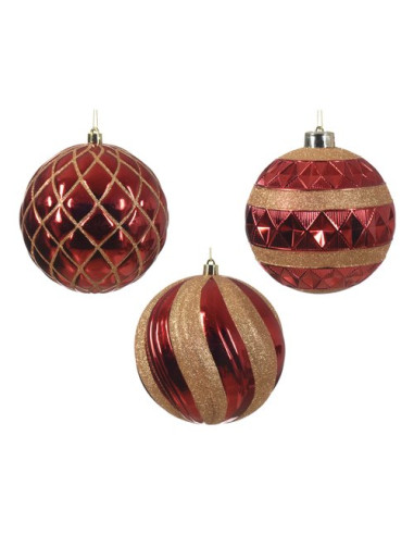 Pallina albero Kaemingk 024510 Sfera Christmas Red Assortito