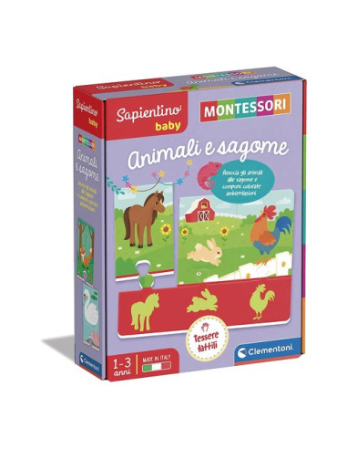 Gioco educativo Clementoni 16408 MONTESSORI BABY Animali e Sagome