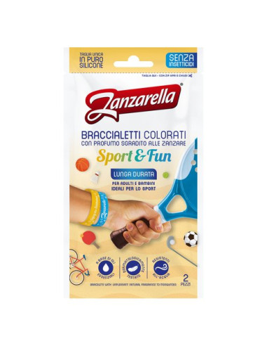 Bracciale antizanzare Zanzarella 1919500 Sport & Fun 2 pz