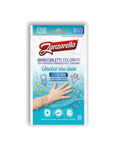 Bracciale antizanzare Zanzarella 1919400 Under the Sea 25 pz