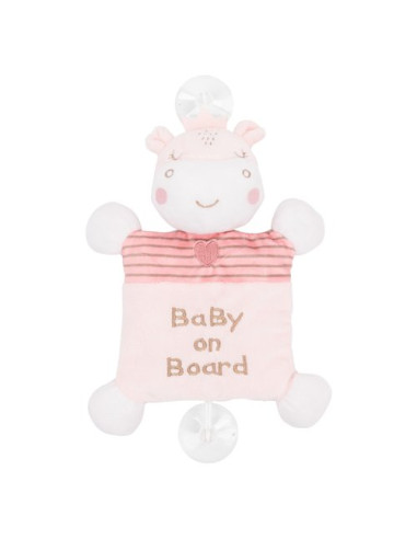 Peluche Kikka Boo 31201010352 BABY ON BOARD Hippo Dreams Rosa