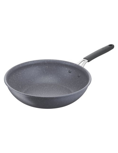 Wok Lagostina 012163041828 TEMPRA MINERAL Manico lungo Grigio