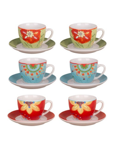 Set tazzine caffè Amicasa Art 39 FLOWERS Fantasie assortite