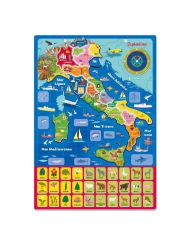 Gioco educativo Clementoni 16751 SAPIENTINO Geo Puzzle magnetico Itali