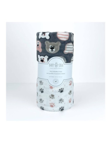 Coperta lettino Baby Idea PFLO Orso grigio