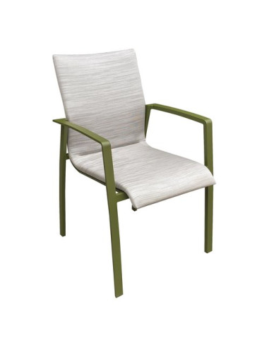 Sedia con braccioli Amicasa LY AC 002 MIKONOS Verde oliva e Grigio chi