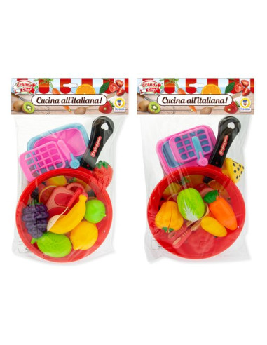 Playset Frutta e Verdura con padella Teorema 68131 GRANDE CHEF Assorti