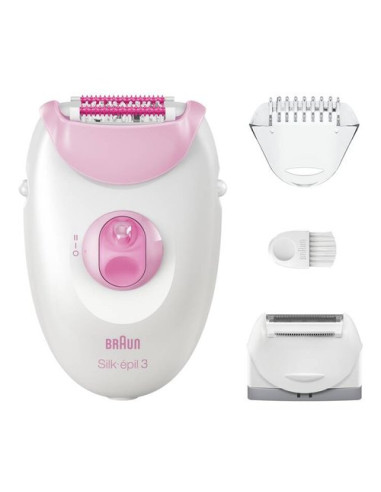 Epilatore Braun SE3 031 SILK EPIL 3 White e Pink