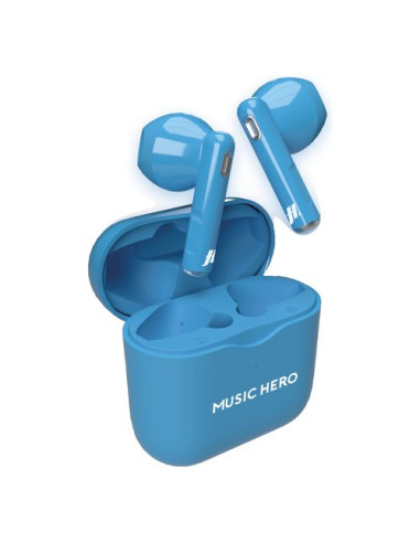 Auricolari microfono bluetooth Sbs MHTWSFLUOB MUSIC HERO Tws fluo Blue