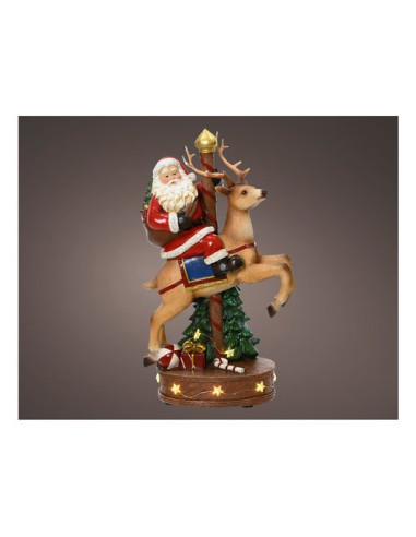 Decoro Kaemingk 487282 Babbo Natale su Renna