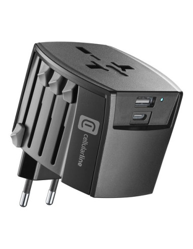 Adattatore da viaggio Cellular Line WTACHARGER20WK Nero