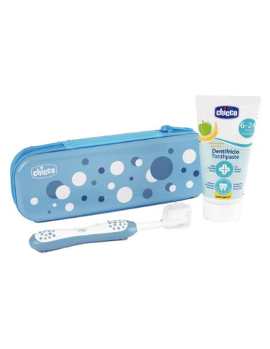 Set igiene orale infanzia Chicco 120980 6m+ Azzurro