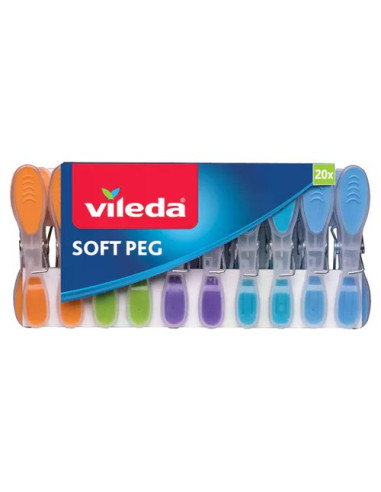 Mollette bucato Vileda 4023103206960 Soft Peg Colori assortiti