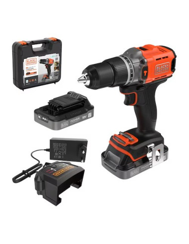 Trapano percussione Black & Decker BCD383D2XK QW POWER CONNECT