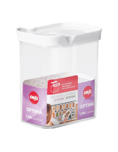 Barattolo Emsa N1142100 OPTIMA DRY STORAGE Chiusura ermetica Bianco