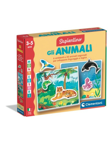 Gioco educativo Clementoni 16867 SAPIENTINO BABY MONTESSORI Gli Animal