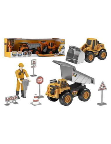 Set Lavori corso con camion ruspa e figura Globo 42522 BIG ROAD Assort