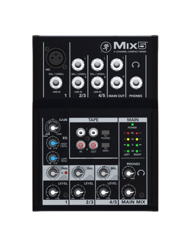 Mixer disc jockey Mackie MIX5 MIX SERIES 5 Black