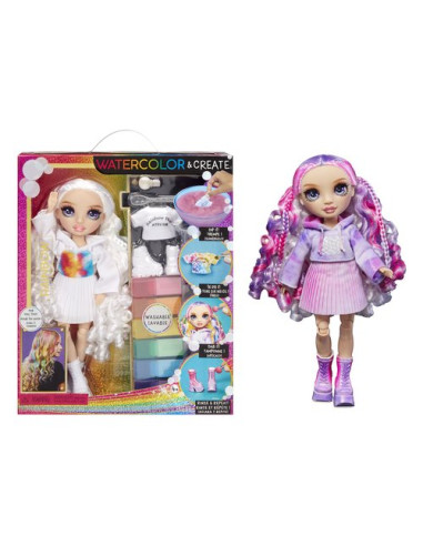 Bambola Mga 507581 RAINBOW HIGH WaterColor & Create Doll Purple Eyes